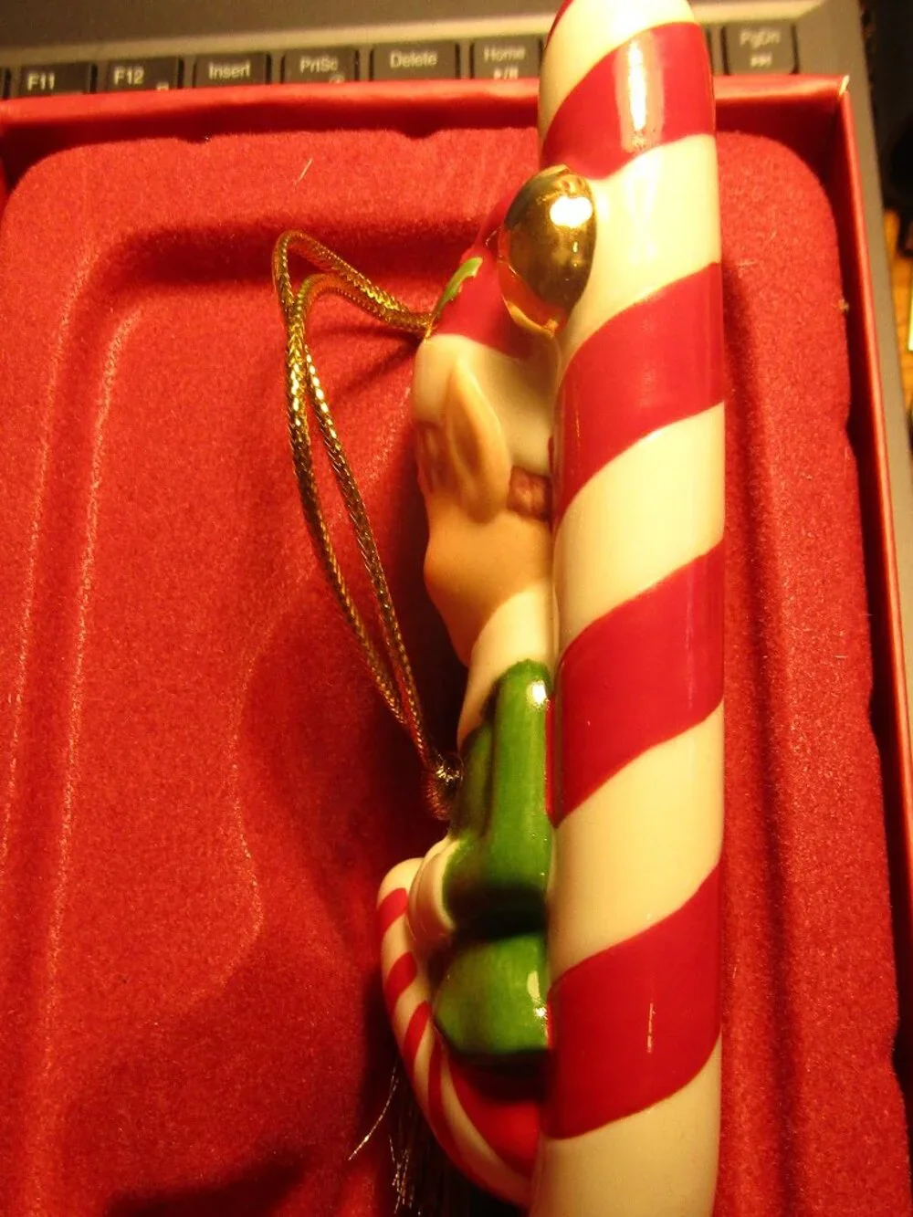 Lenox 896933 New in Box Porcelain CHRISTMAS ELF ON CANDY CANE ORNAMENT 2024